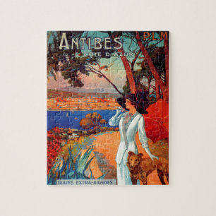 Puzzle Illustration de voyage vintage Antibes Côte d'Azur
