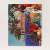 Puzzle Illustration de voyage vintage Antibes Côte d'Azur (Vertical)