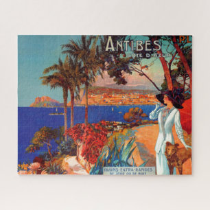 Puzzle Illustration de voyage vintage Antibes Côte d'Azur