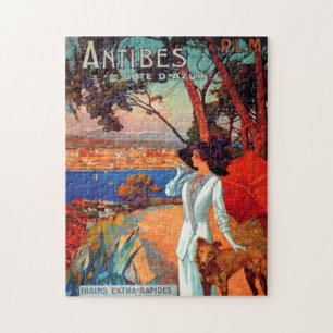 Puzzle Illustration de voyage vintage Antibes Côte d'Azur