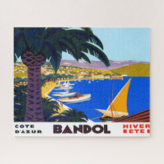 Puzzle Illustration de voyage vintage Côte d'Azur