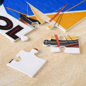 Puzzle Illustration de voyage vintage Côte d'Azur (Côté)