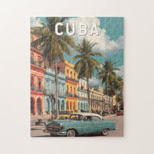 Puzzle Illustration de voyage vintage Cuba