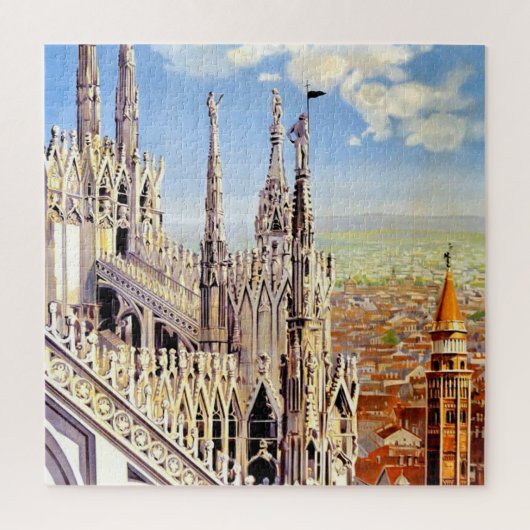 Puzzle Illustration de voyage vintage Milano (Vertical)