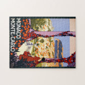 Puzzle Illustration de voyage Vintage Monte Carlo Monaco (Horizontal)