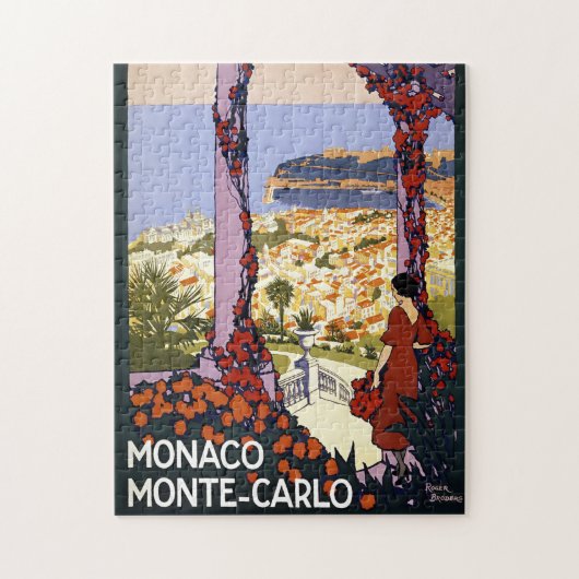 Puzzle Illustration de voyage Vintage Monte Carlo Monaco (Vertical)