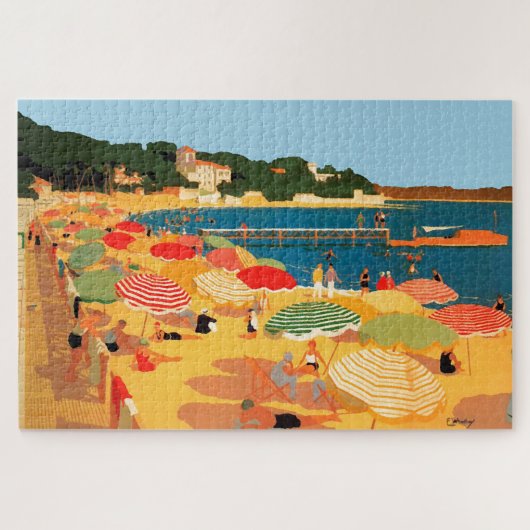 Puzzle Illustration de voyage vintage Riviera Beach (Horizontal)