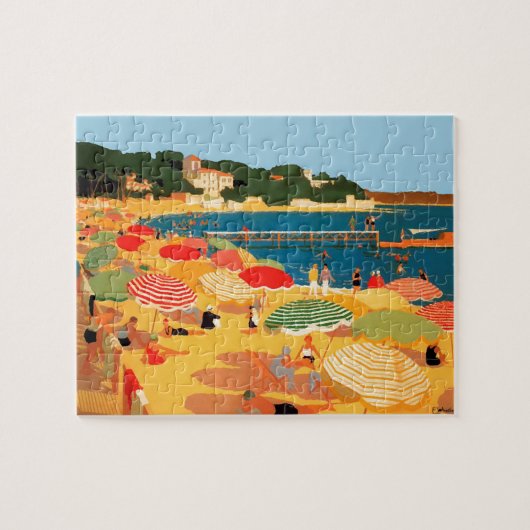 Puzzle Illustration de voyage vintage Riviera Beach (Horizontal)