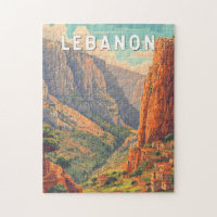 Illustration de voyage vintage sur le Liban