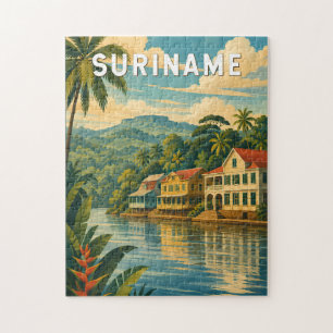 Puzzle Illustration de voyage vintage sur le Suriname