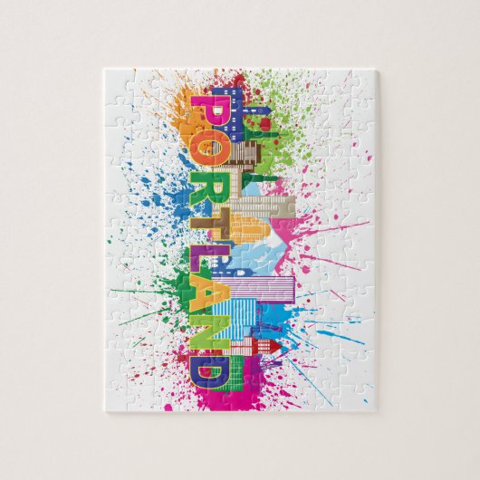 Puzzle Illustration d'éclaboussure de peinture d'horizon (Vertical)