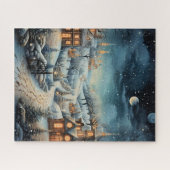 Puzzle Illustration décorative du village de Noël (Horizontal)
