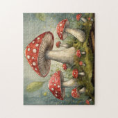 Puzzle Illustration des champignons rouges lunaires (Vertical)