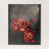 Puzzle Illustration des danseurs de lions chinois Firecra (Vertical)