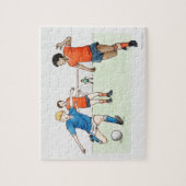 Puzzle Illustration des footballeurs jouant (Vertical)