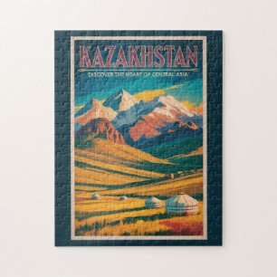 Puzzle Illustration des steppes du Kazakhstan Art de voya