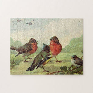 Puzzle Illustration d'oiseaux vintages