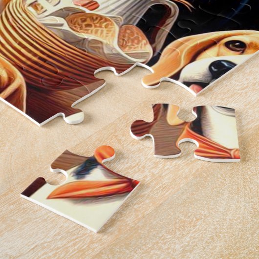 Puzzle Illustration du Beagle rétro (Côté)