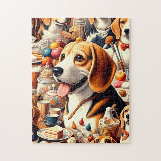 Puzzle Illustration du Beagle rétro (Vertical)