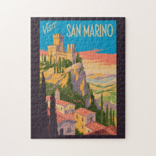 Puzzle Illustration du château de Saint-Marin Art de voya