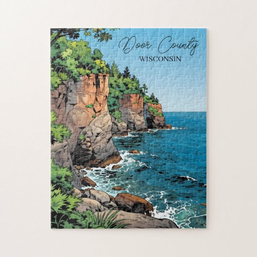 Puzzle Illustration du comté de Door, Wisconsin (Vertical)