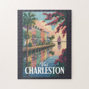 Puzzle Illustration du front de mer de Charleston Carolin
