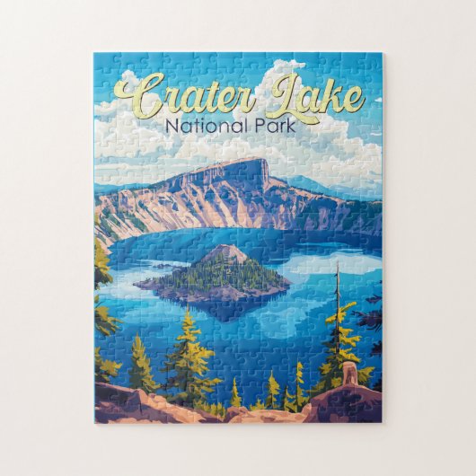 Puzzle Illustration du parc national Crater Lake Art de v (Vertical)