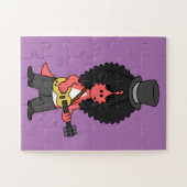 Puzzle Illustration D'Un Allosaurus Habillé En Étoile Roc (Horizontal)