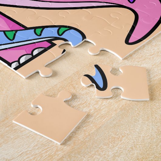 Puzzle Illustration D'Un Brachiosaurus Mère Et Enfant. (Côté)