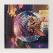 Puzzle Illustration d'un chat dans une balle de cristal (Horizontal)