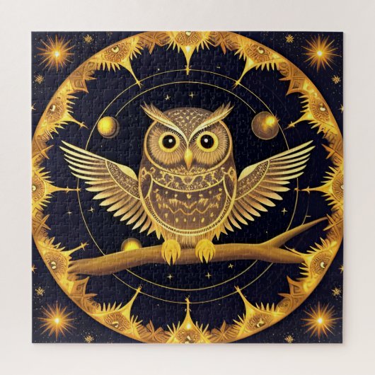 Puzzle Illustration d'un chouette de nuit élégant (Vertical)