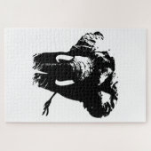 Puzzle Illustration d'un éléphant blanc noir (Horizontal)