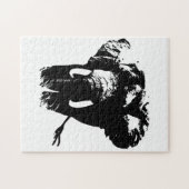 Puzzle Illustration d'un éléphant blanc noir (Horizontal)