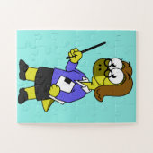 Puzzle Illustration D'Un Enseignant Pachycéphalosaure. (Horizontal)