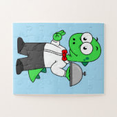 Puzzle Illustration D'Un Gardien Alimentaire Tyrannosauru (Horizontal)