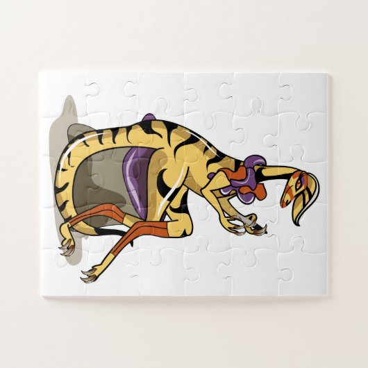 Puzzle Illustration D'Un Iguanodon Qui Polit Ses Ongles. (Horizontal)