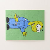 Puzzle Illustration D'Un Mécanique Brontosaurus. (Horizontal)