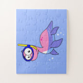 Puzzle Illustration D'Un Monstre De Loch Ness De Snorkeli (Vertical)