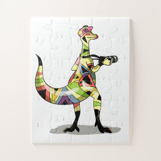 Puzzle Illustration D'Un Photographe Iguanodon. (Vertical)