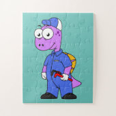 Puzzle Illustration D'Un Plomber Spinosaurus. (Vertical)