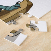Puzzle Illustration D'Un Raptor Skateboard. (Côté)