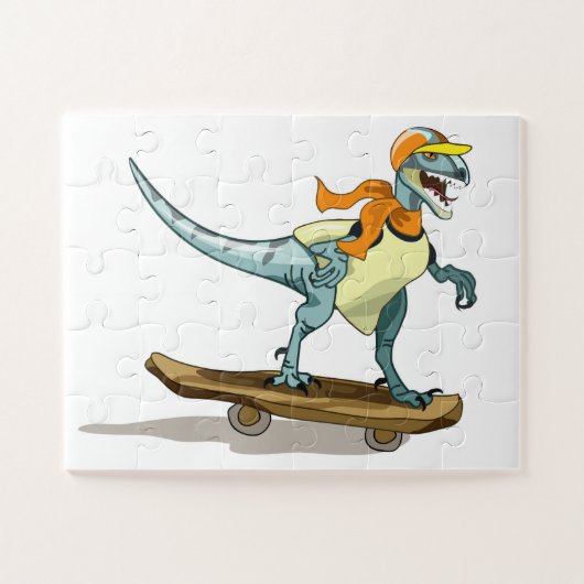 Puzzle Illustration D'Un Raptor Skateboard. (Horizontal)