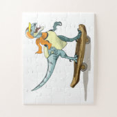 Puzzle Illustration D'Un Raptor Skateboard. (Vertical)