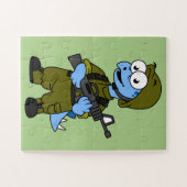 Puzzle Illustration D'Un Soldat De Stegosaurus. (Horizontal)