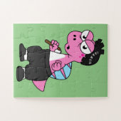 Puzzle Illustration D'Un Spinosaurus Bruce Lee. (Horizontal)