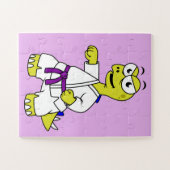 Puzzle Illustration D'Un Stégosaurus Pratiquant Le Karaté (Horizontal)