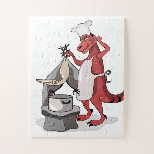 Puzzle Illustration D'Une Cuisine De Chef Tyrannosaurus R (Vertical)