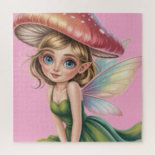 Puzzle Illustration d'une fée de la forêt avec un chapeau