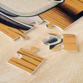 Puzzle Illustration d'une femme faisant un casse-tête (Côté)