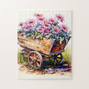 Puzzle Illustration d'une fleur d'aster fraîchement cueil
